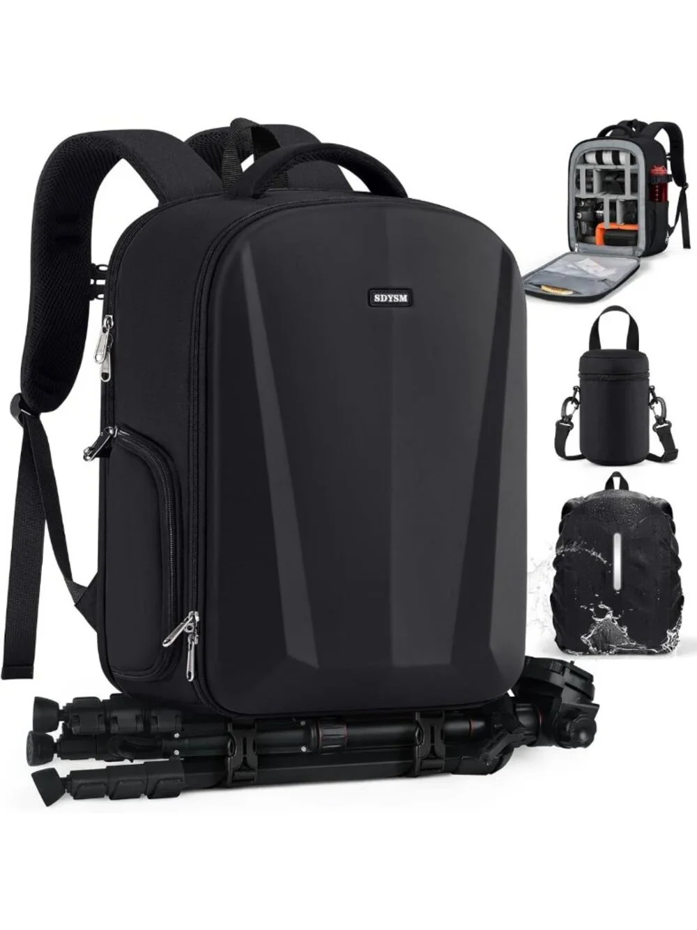 Waterproof DSLR Camera Backpack with Lens Pouch & 15.6